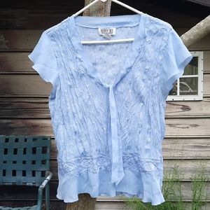 **LAST CALL** Lace n chiffon blue blouse